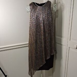 Tahari Metallic Asymmetrical Dress